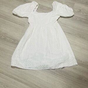 White Eyelet Lace Dress Shein Sz 8/10